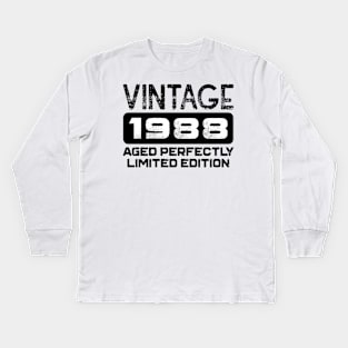 Birthday Gift Vintage 1988 Aged Perfectly Kids Long Sleeve T-Shirt